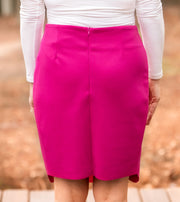 Womens Two Toned Scuba Skirt Pink-Apparel-Cocoplum Boutique