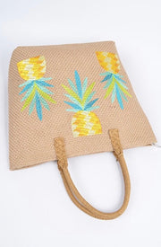Pineapple Cross Straw Bag-Accessories-Cocoplum Boutique