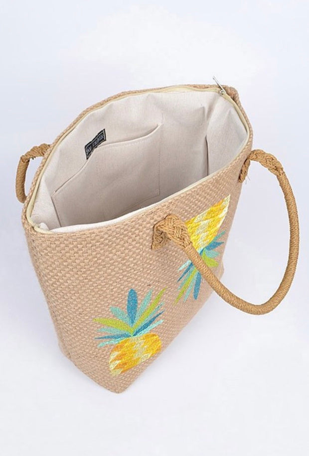Pineapple Cross Straw Bag-Accessories-Cocoplum Boutique